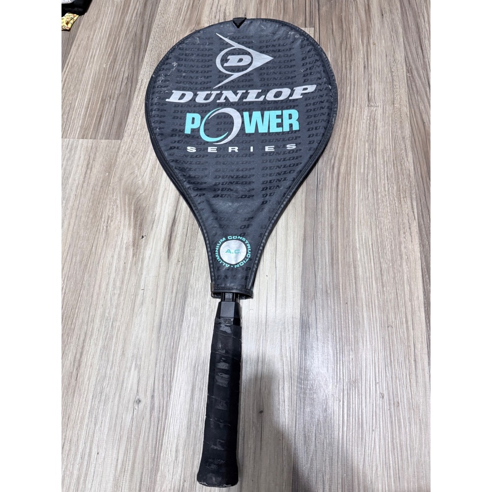 Dunlop Power Plus Tennis Racquet Oversize Aluminum Blue Black with Head Cover